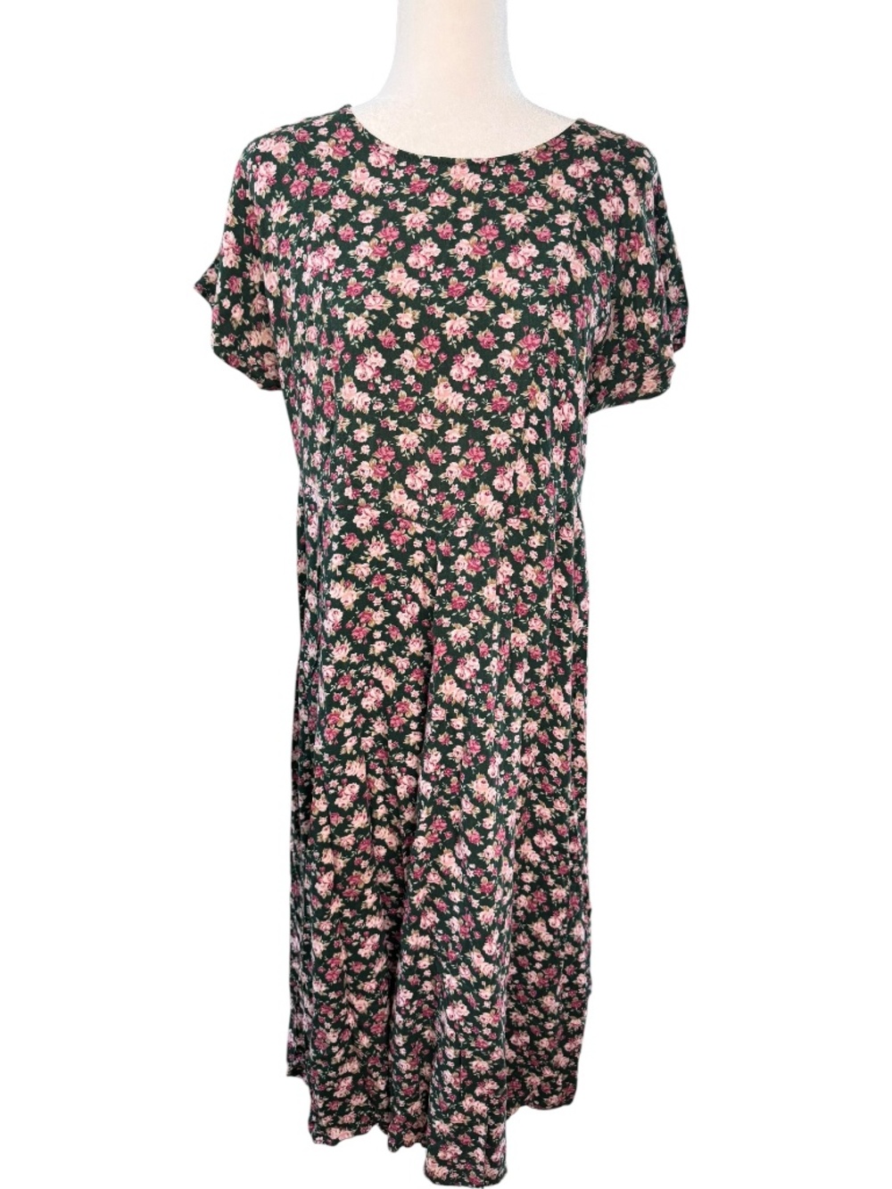 My Michelle Vintage Pink Rose Floral Midi Dress Size 8 M Cottagecore